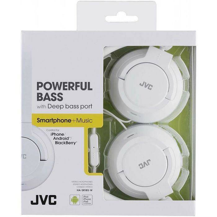 JVC HASR185WE white - Foldable headphones with microphone