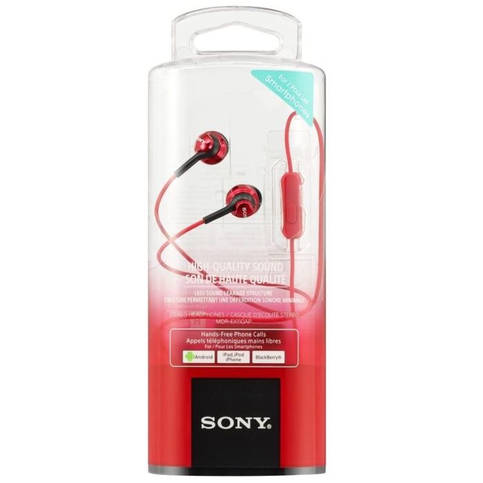 Sony MDR-EX110AP Red In-Ear Headphones with Microphone