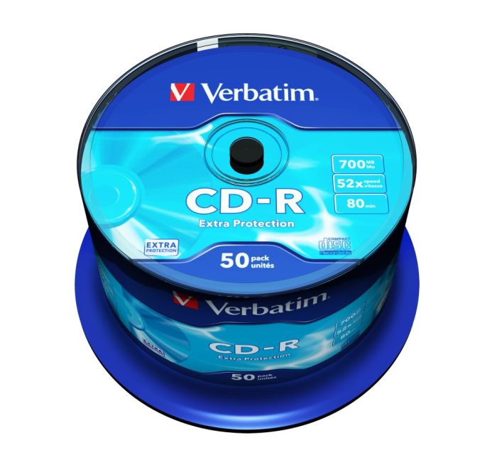 Verbatim CD-R80 Semi-Branded Spindle 50 No 43351 cdr recordable discs