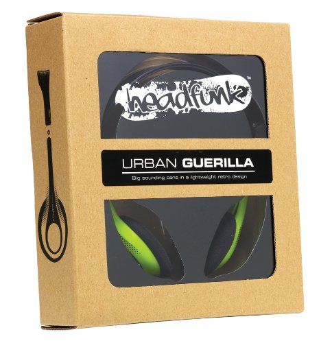 HEADFUNK' HFH234 LIME GREEN Urban Guerillaz On Ear Headphone 