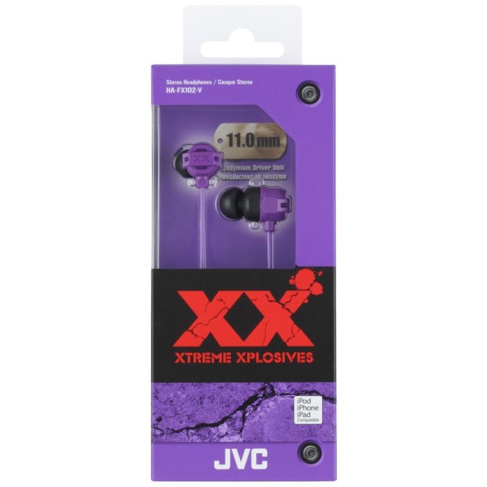 JVC HA-FX102 Violet Extreme Bass In-Ear Headphones