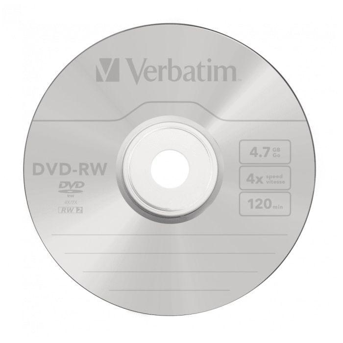 Verbatim DVD-RW 4.7GB 4x Speed 120min Rewritable DVD Discs Spindle Pack 10