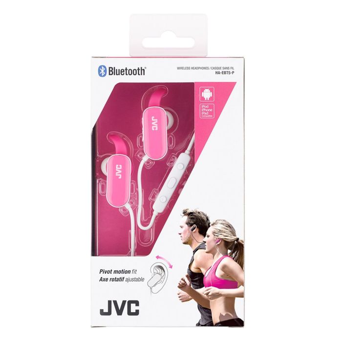 JVC HA-EBT5-P PINK Wireless Sports In-Ear Bluetooth Headphone 