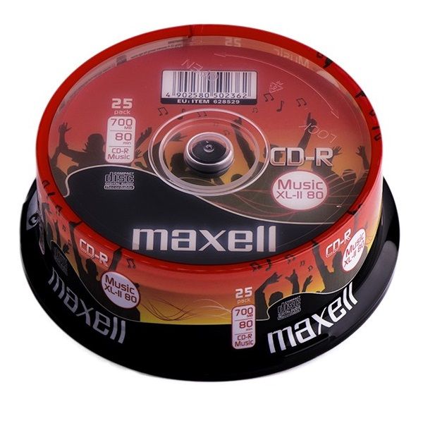 MAXELL CD-R XLII 80 Audio Spindle 25 Recordable Discs Blank Media