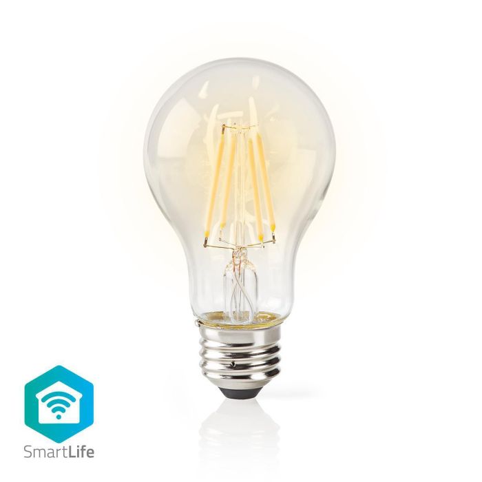 Nedis WIFILF10WTA60 Wi-Fi Smart LED Filament Bulb | E27 | A60 | 5 W | 500 lm | Clear