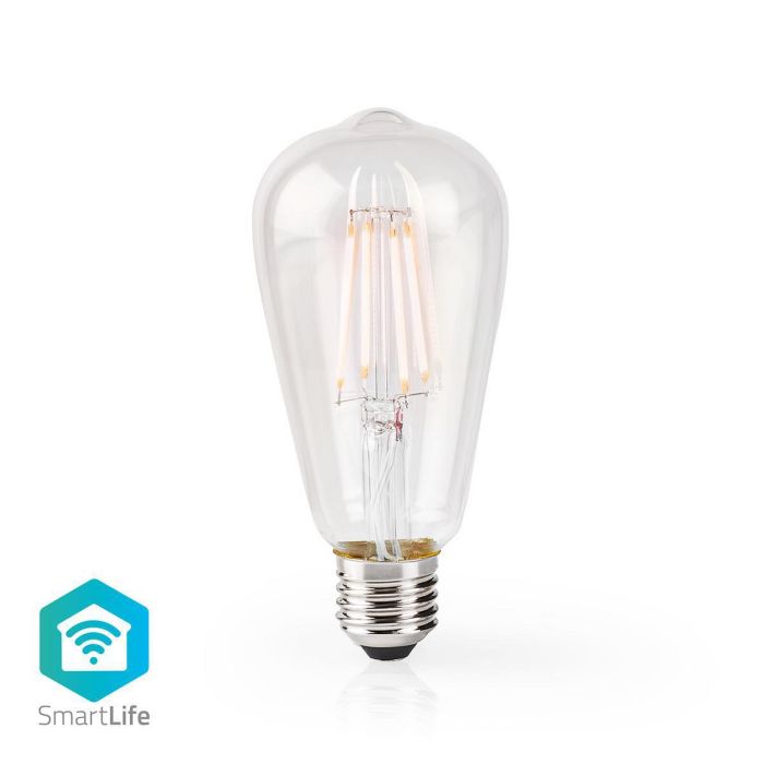Nedis WIFILF10WTST64 Wi-Fi Smart LED Filament Bulb | E27 | ST64 | 5 W | 500 lm