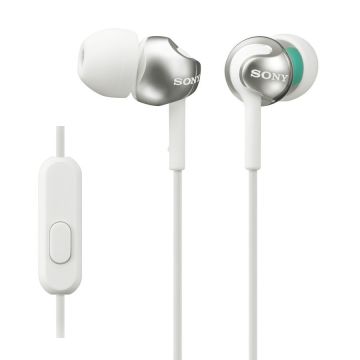 Sony MDR-EX110AP Deep Bass Earphones with Smartphone Control and Mic - Metallic White 