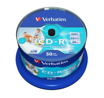 Verbatim CD-R 700MB 52x Speed Printable Disc Spindle 50