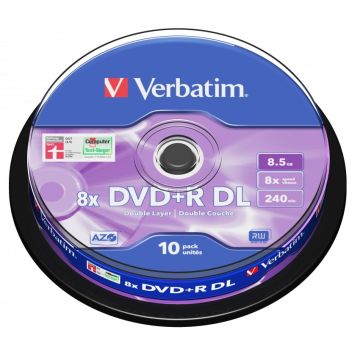 Verbatim DVD+R 8.5Gb 8x speed DVD discs No 43666 Double layer