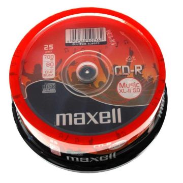 Maxell CD-R XLII 80 Compact Disc Spindle Pack of 25 Blank CDs