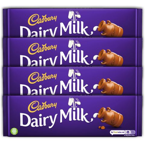 Cadbury Dairy Milk Original Chocolate Big Bars 4 Pack of 300g