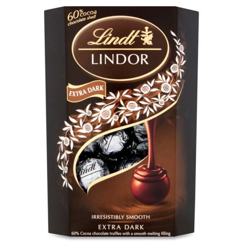 Lindt Lindor Extra Dark Chocolate Truffles 60% Cocoa - 200 Grams