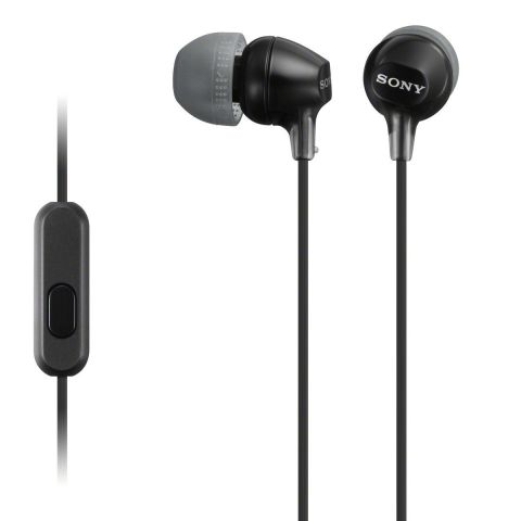 SONY MDR-EX15AP BLACK Fashion Color EX Series Earbud Headset with Mic /Brand New 