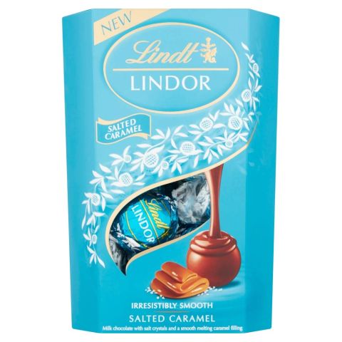 Lindt Lindor Chocolate Truffles Gift Box, Salted Caramel, Approximately 16 Balls, 200g
