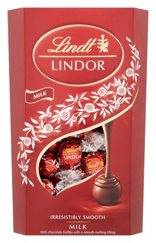 Lindt Lindor Milk Chocolate Truffles Gift Box, Chocolate Balls with a Smooth Melting Filling, Approximately 48 balls, 600g