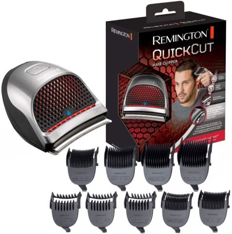 Remington Quick Cut Hair Clippers with 9 Comb Lengths Curved Blade for Rapid Hair Trimming Detailing with Storage Pouch - HC4250