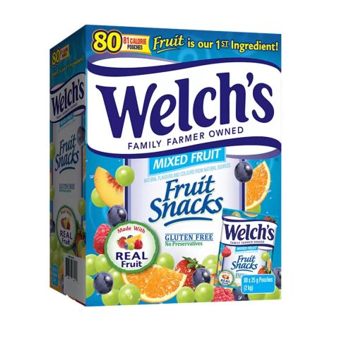 Welch's Mixed Fruit Snacks 80 X 25G Pouches