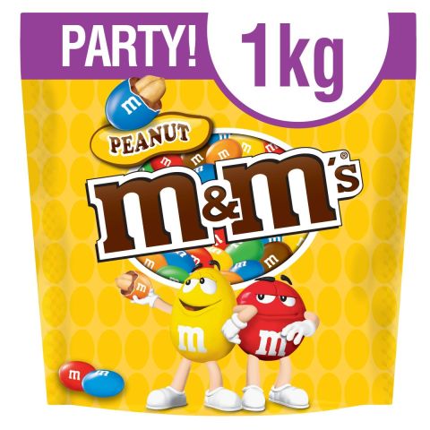 M&M's Peanut Chocolate Party Bulk Bag, Chocolate Gift Pouch, 1 kg