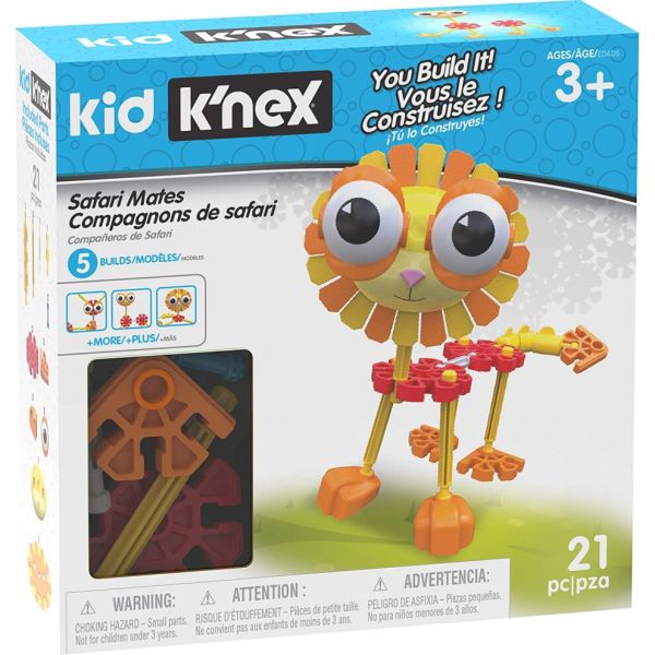 Educational Kids Craft Set with 55 Pieces Kid K'NEX Zoo Friends Building Set 